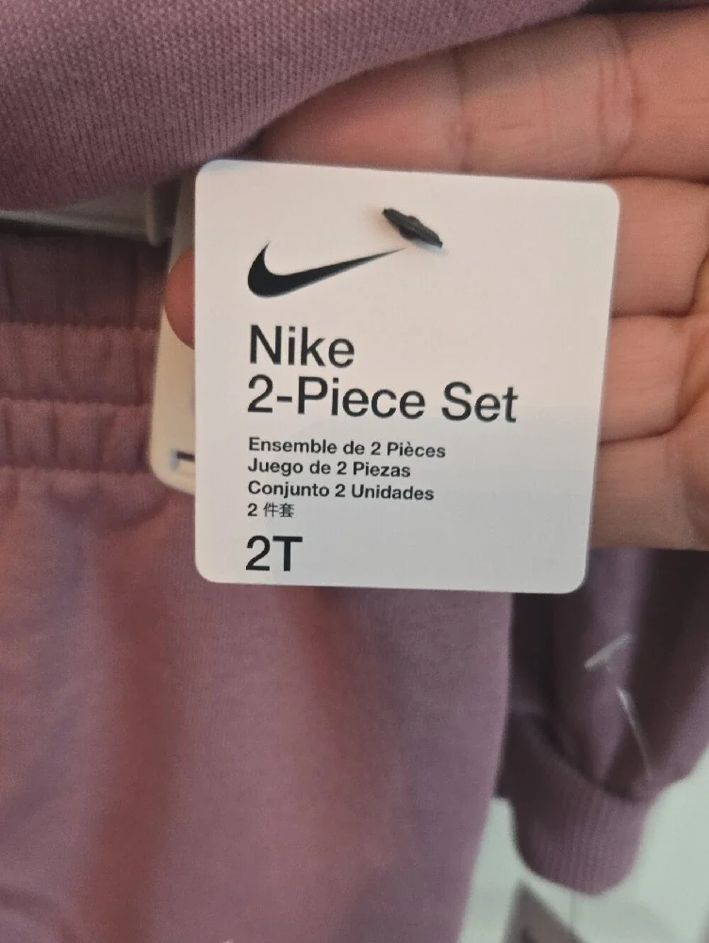 Nike Kids PLUM DUST Crewneck Sweatshirt and Joggers Set.